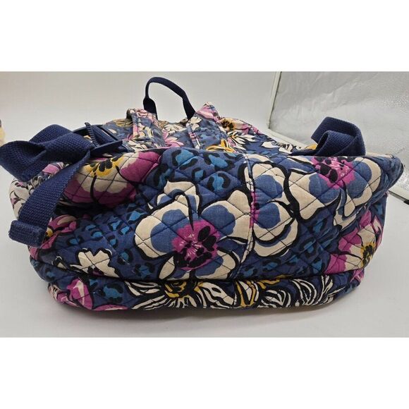 Vera Bradley Quilted Floral Backpack With Pink Interior & Multiple Pockets - Picture 3 of 7